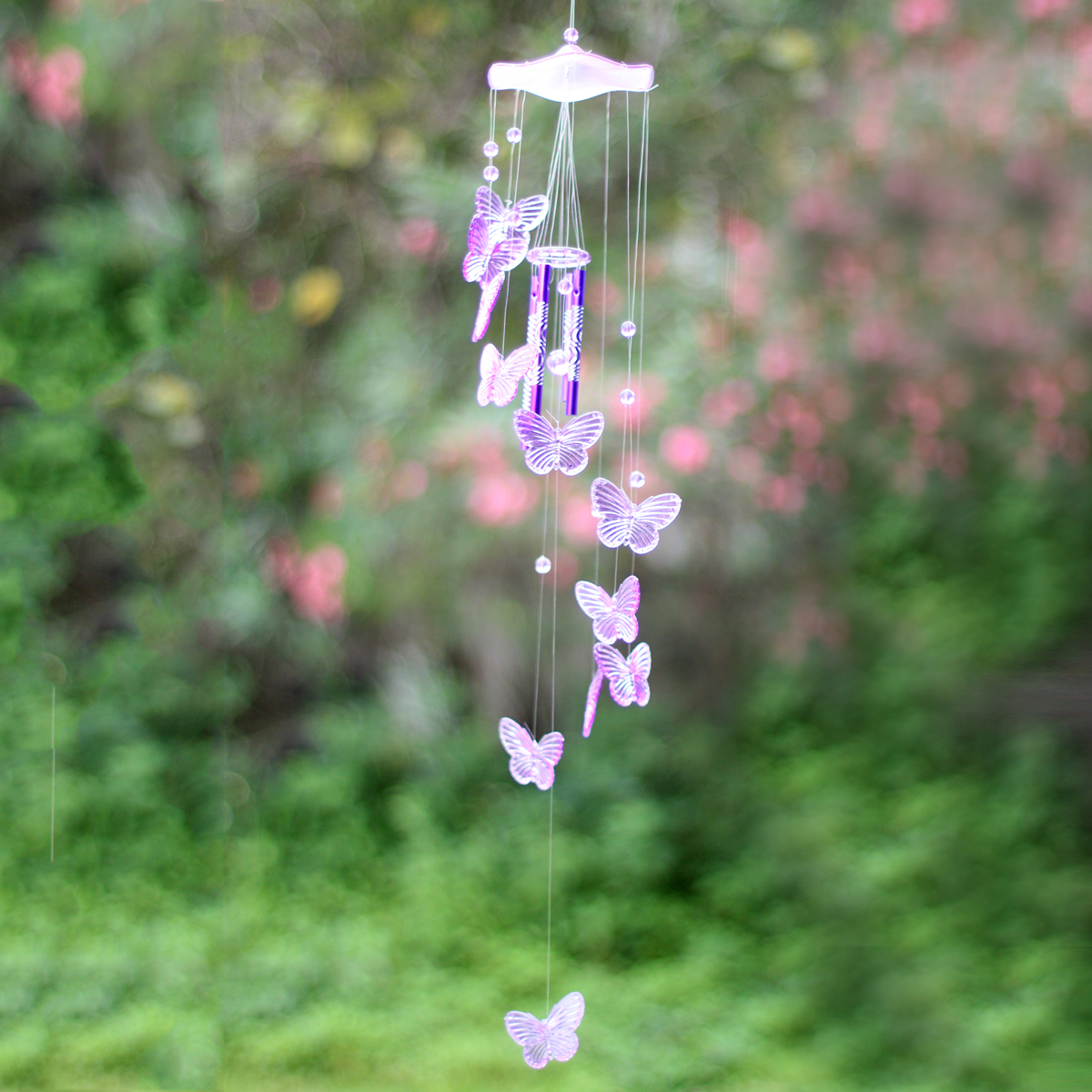 Crystal Erfly Mobile Wind Chime Bell Ornament Lucky Gift Yard Crystal Erfly Mobile Wind Chime Bell Ornament Lucky