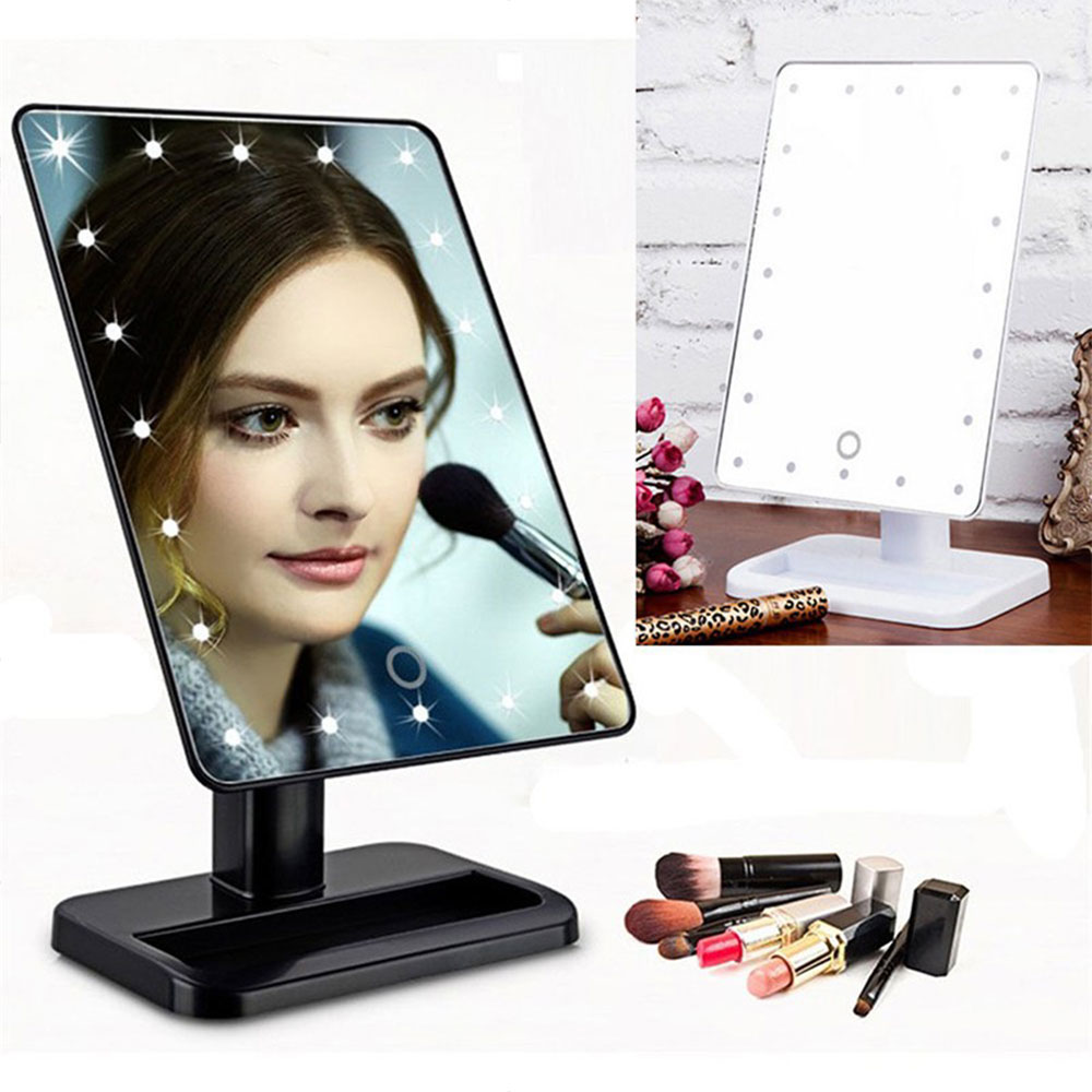 Make Up Vanity Illuminated Desktop Table Makeup Stand Mirror with 21 LED Light eBay