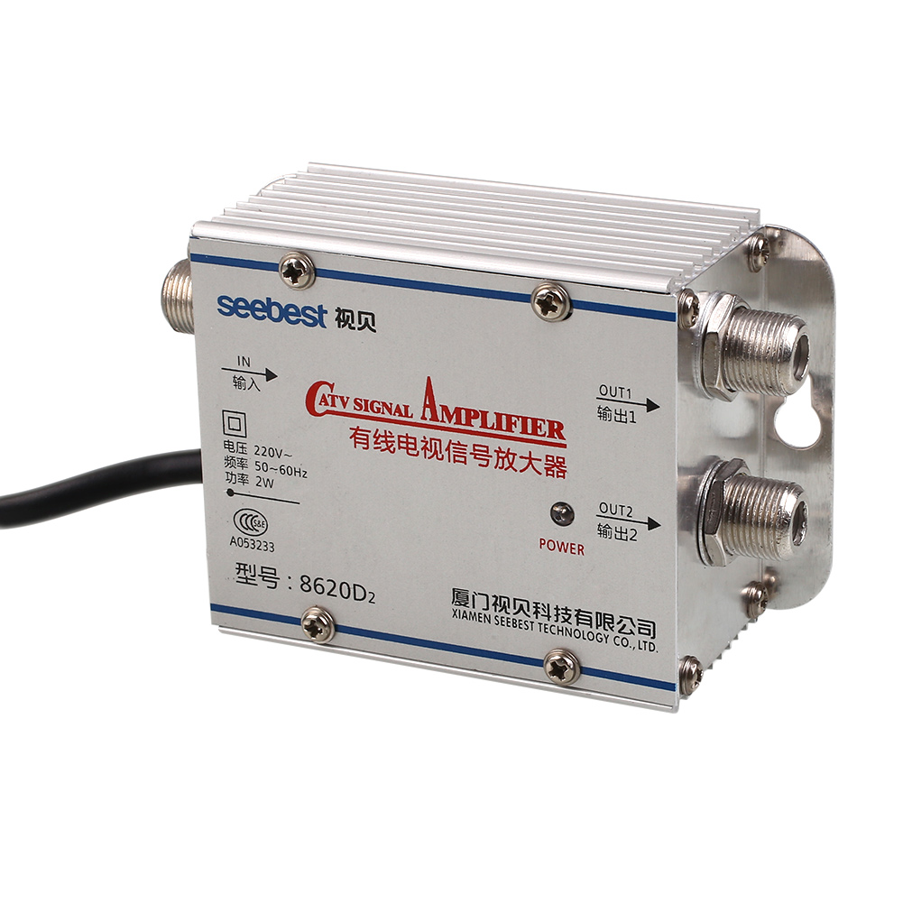 HOME 2WAY OUTPUT CATV Cable TV Antenna Signal Amplifier AMP Booster