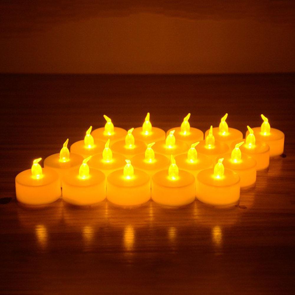 100 X Flameless LED Tealight Flickering Tea Light Candles Wedding Decor