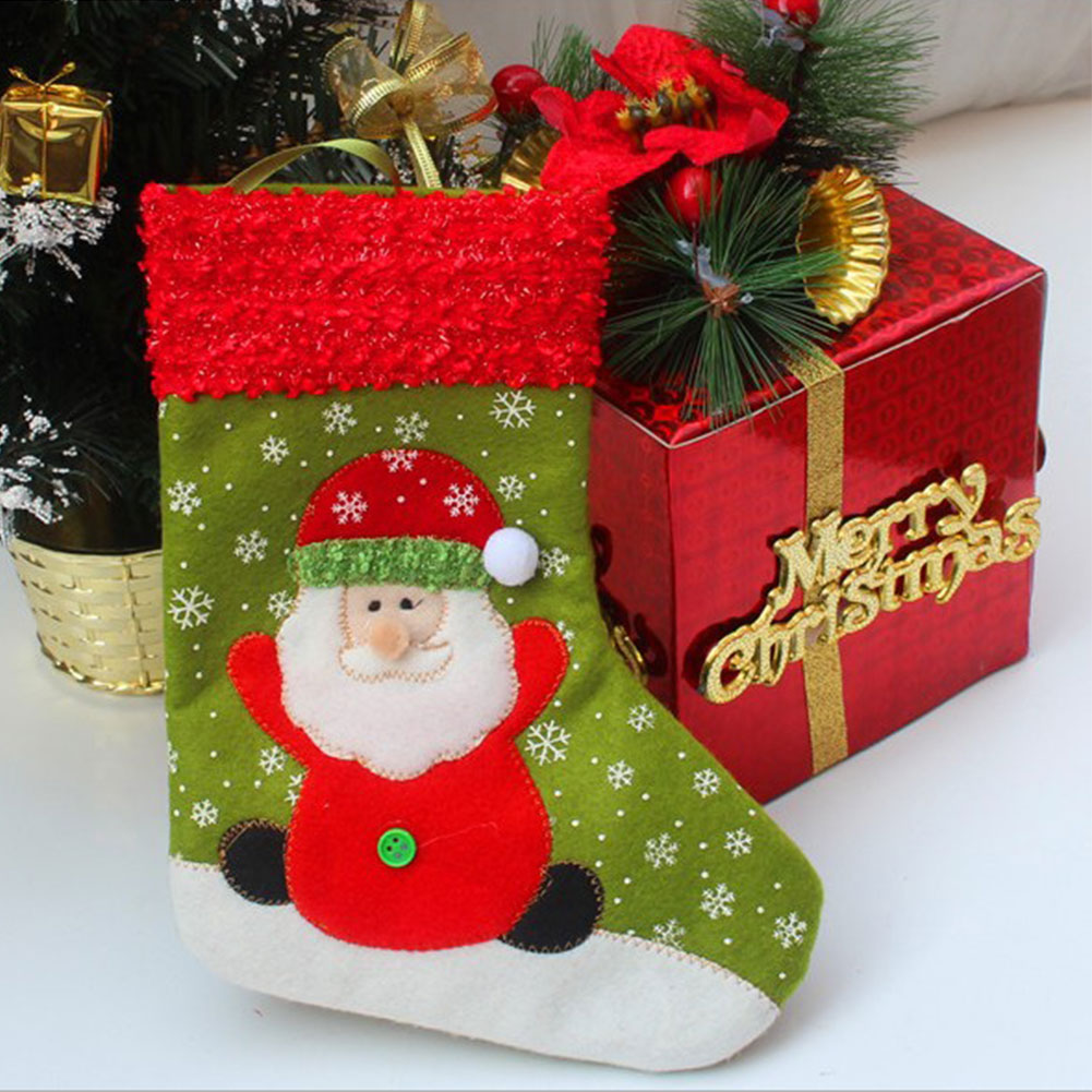 vintage traditional christmas stocking santa claus snowman gift