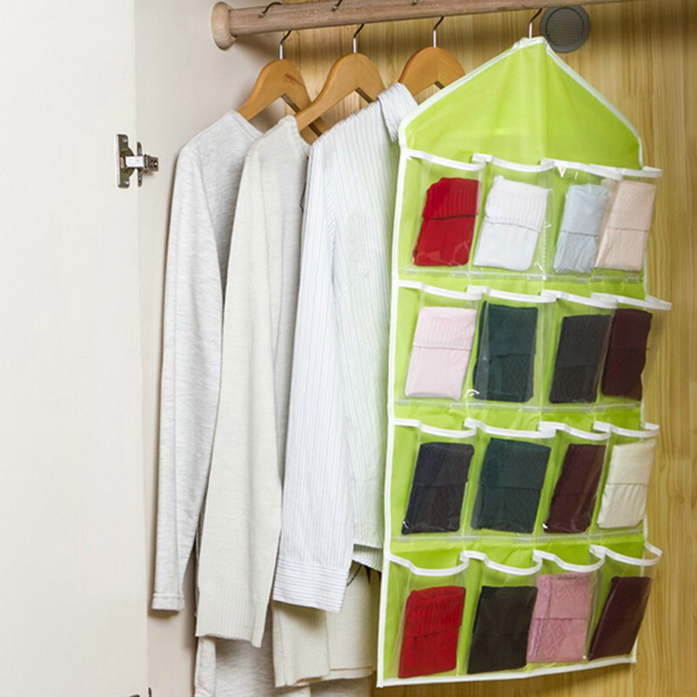 Creative 16 Pockets Hanging Wall Mounted Closet Storage Bags Organizer