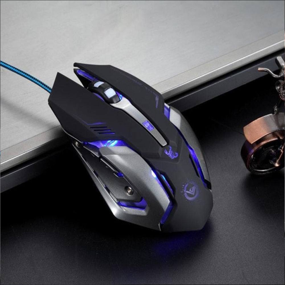 6 Button Optical Custom USB Wired Gaming Computer Steel Mouse GamerMice