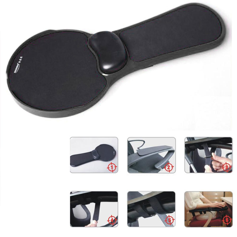Double Attachment Ergonomic Computer Arm Support Rest Mouse Pad For
