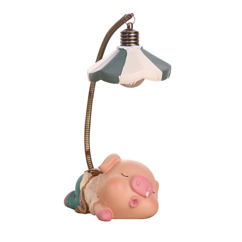Lovely Cute Pig Style Small Table Reading Lamp Night Light ...