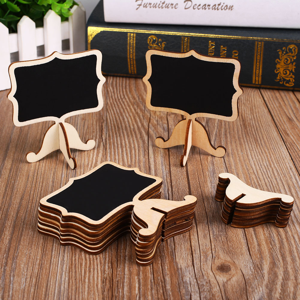 10pcs Mini Wooden Blackboard Chalkboard Stand Holder Wedding Party