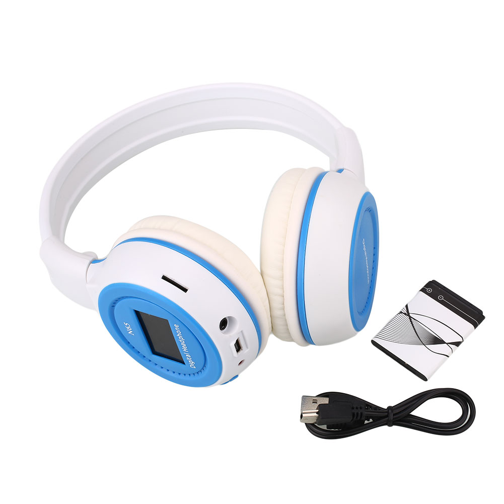 Wireless Stereo Headphones MP3 SD Card Music Player FM Radio LCD Display